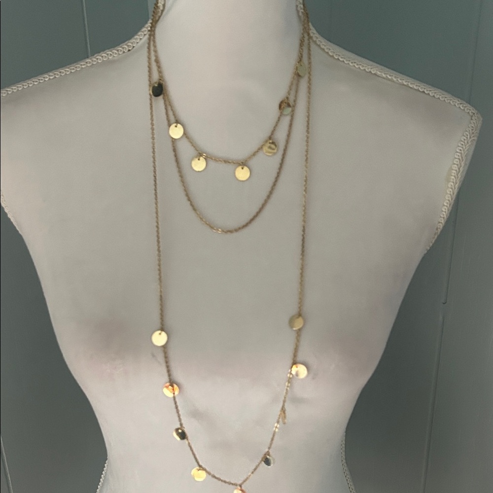 Elegant Gold Disc Necklace